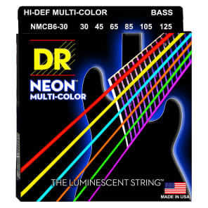 DR NMCB6-30 Hi-Def Coated Neon 6-String Bass Strings - Medium Light (30-125)