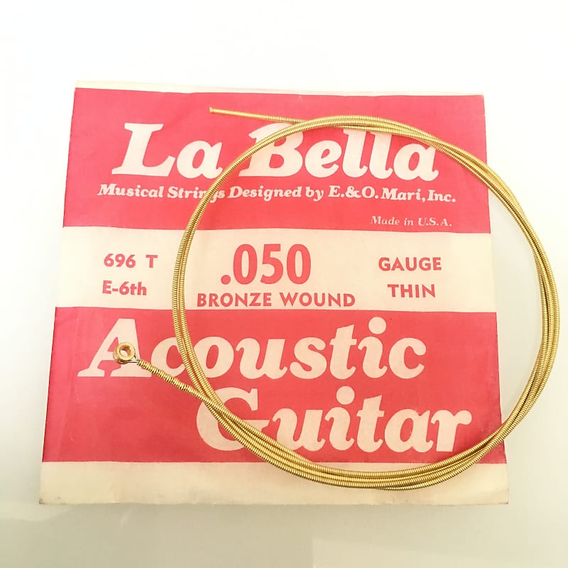 Vintage La Bella Acoustic Guitar Bronze Wound String .050 image 1