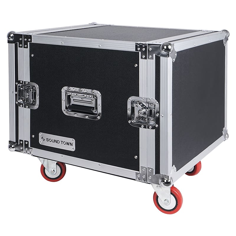 STRC-12UW  12U (12 Space) PA DJ Rack Road Flight Case, Casters