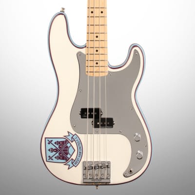 Fender Steve Harris Precision Electric Bass, Olympic White, with Gig Bag for sale