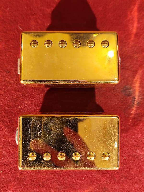 Gibson Burstbucker Humbucker Set Gold Covers | Reverb