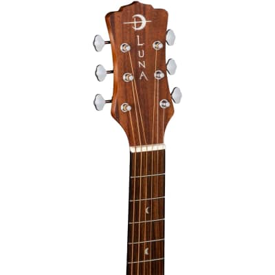 Luna Safari Solid Koa Top Acoustic Electric Guitar w/Gigbag image 5