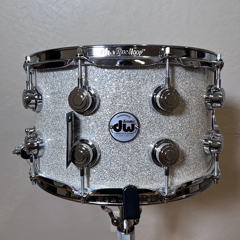 DW Collectors Series 8"x14" Purple Heart Snare Drum in Broken Glass image 1