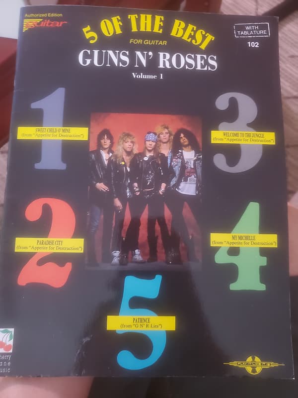 Guns N Roses 5 Of The Best Guitar Tab Book Vintage Slash | Reverb