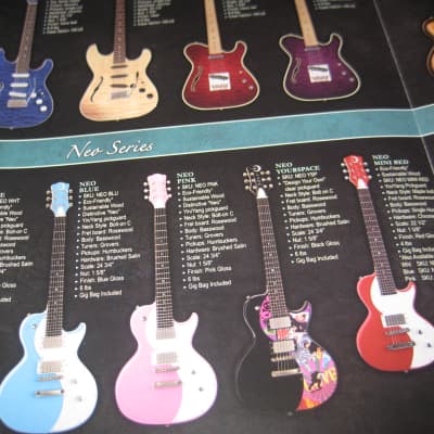Luna Guitar Catalog and Colorful Detailed Wall Poster from 2009 image 8