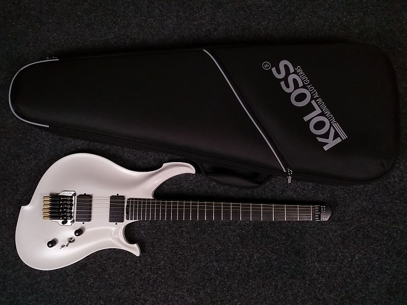 KOLOSS GT-6H Aluminum body headless Carbon fiber neck electric guitar White image 1