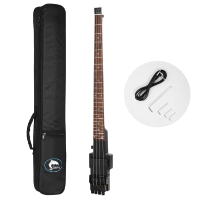 Headless Traveler Bass Ultra-Light Bass Guitar W/Padded Bag Satin Black for sale