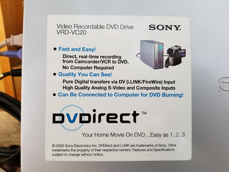 Sony VRD-VC20 purchases Recordable DVD system