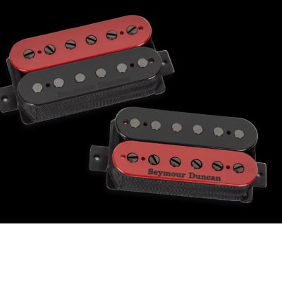 Seymour Duncan Nazgul Bridge & Sentient Neck 6 String Black & Red Zebra  Humbucker Guitar Pickup Set