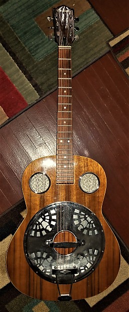 1970s Conrad Mahogany Round Neck Resonator Guitar Dobro Style MIJ as Takamine Conrad Maya Guild