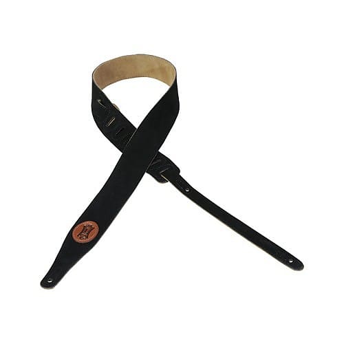 Levy's MS217 2″ Hand-Brushed Suede Guitar Strap - Black image 1