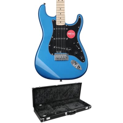 Squier Affinity Series Stratocaster Electric Guitar with Hard Case - Lake Placid Blue with Maple Fingerboard