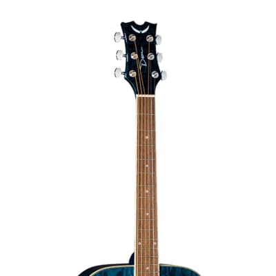 Dean AXS Dreadnought Quilt Ash Acoustic Guitar - Trans Blue - Used image 5