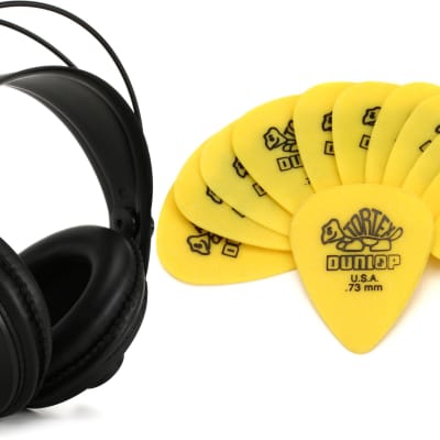 AKG K240 Studio Semi-open Pro Studio Headphones  Bundle with Dunlop Tortex Standard Guitar Picks - .73mm Yellow (12-pack) image 1