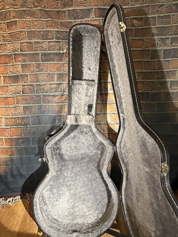 TKL ES-335 Style Hardshell Guitar Case - Black/Grey Fur image 1
