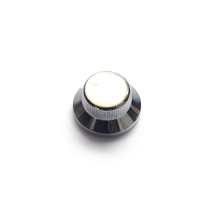Stratocaster Control Knobs Metal Pearl Chrome Reverb