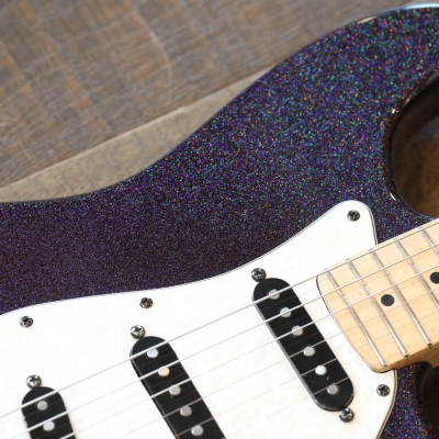 Benford Guitars Modern S Double-Cut Electric Guitar Purple Sparkle w/ Birdseye Maple Neck + OGB imagen 7