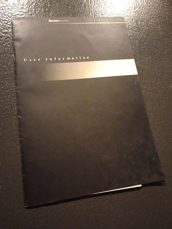 Boston Acoustics A100 operation manual 1980 - Black  			