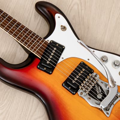 1991 Mosrite Ventures Model USA-Made "Built in Soul" Sunburst w/ Vibramute & Case, Semie Moseley image 7