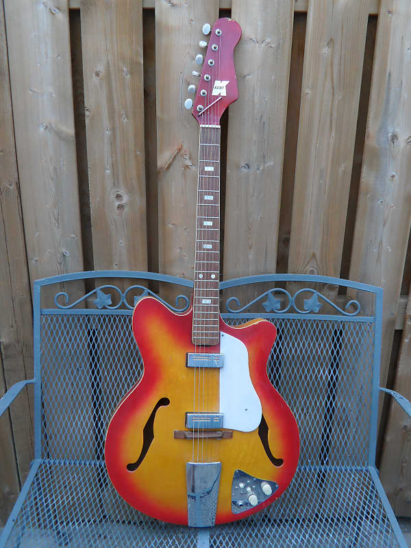 Vintage Kent Americana 546 1960's red sunburst | Reverb