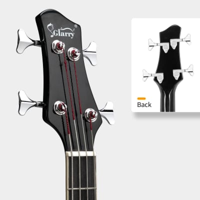 Glarry GMB101 4 string Electric Acoustic Bass Guitar w/ 4-Band Equalizer EQ-7545R 2020s - Black image 14