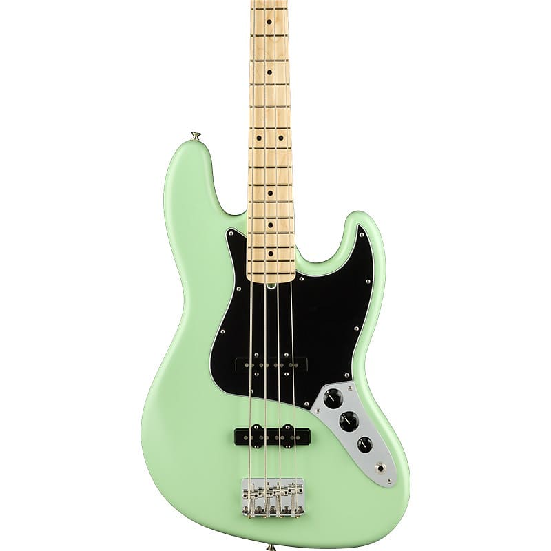 Fender American Performer Jazz Bass, Maple, Satin Surf Green image 1