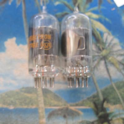 Pr Vintage RCA 12AU7A Tubes,Test Strong/balanced, 1960s, USA, Clear Top Gray Plates, STRONG 1960s Clear image 1