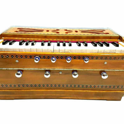 Handmade Bombay Harmonium  Chudidaar Style8 Stopper Bellow 39 Key Two Reed Bass Male  2022 image 1