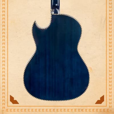 H Jimenez Bajo Quinto LBQ4ETB Trans Blue Acoustic Electric Guitar with Gig Bag image 11