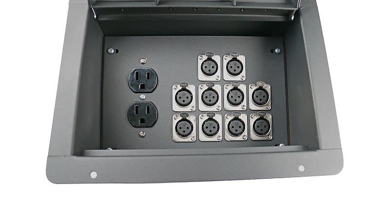 Elite Core FBL10+AC Recessed Stage Floor Box w/10 XLR-F + Duplex AC Power Outlet image 1