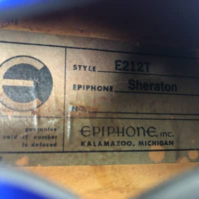 Vintage 1969 Epiphone Sheraton Signed by John Lee Hooker Refinished Blue 1960's image 9