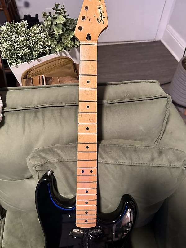 Squier Black label Classic Stratocaster 1993 Black Reverb