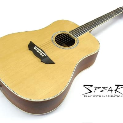 Western-Gitarre / Akustik-Gitarre SPEAR® SD 70E mit Tonabnehmer und EQ incl. dick gefüttertes Gigbag for sale
