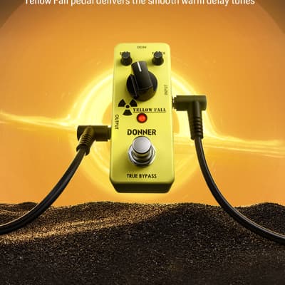 Donner Guitar Delay Pedal, Yellow Fall Analog Delay Guitar Effect Pedal Vintage Delay True Bypass image 2