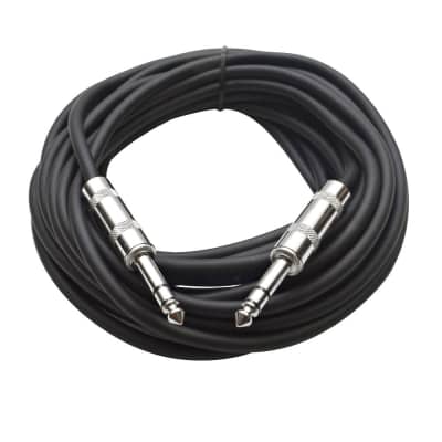SEISMIC AUDIO - Black 1/4" TRS 25' Patch Cable - Balanced - Effects, EQ, Mixer image 2