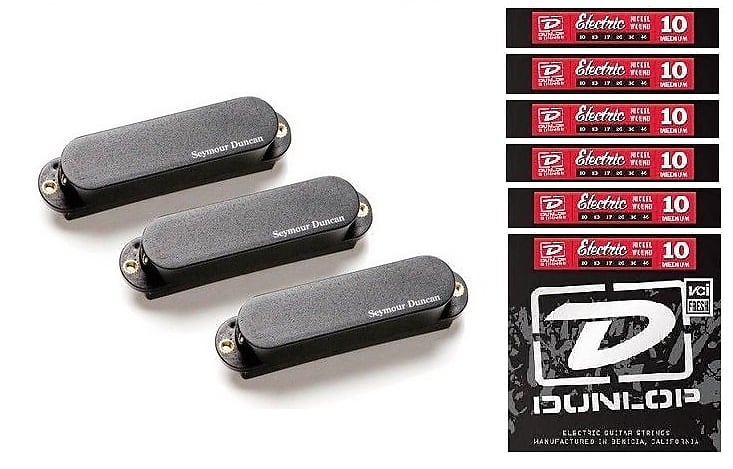 Seymour Duncan Blackouts AS-1s Black Active Single Coil Stratocaster Strat Set ( 6 SETS OF STRINGS ) image 1