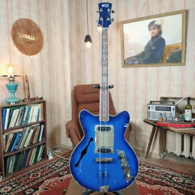 JOLANA RUBIN KOLOR COLOR RARE Vintage semi-hollow Bass Guitar Czech Soviet USSR for sale