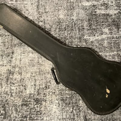 Vintage 1960’s Guitar Case Chipboard Cardboard Black w Blue Interior Worcester Epiphone Gibson SG Harmony Kay Silvertone image 2