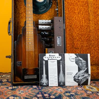 1939 Selmer De Luxe Model Lap Steel Electric Guitar + Original Amp in Case for sale