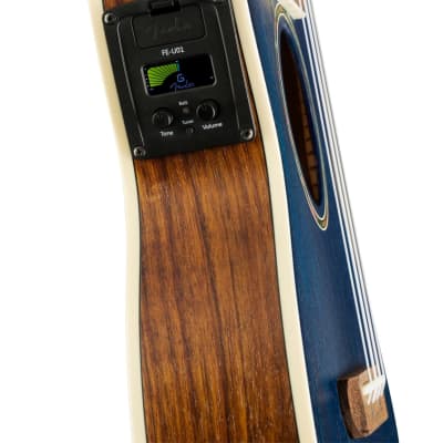 Fender Dhani Harrison Acoustic Electric Ukulele Walnut Fingerboard, Sapphire Blue image 3