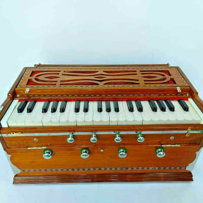 Handmade Bombay Harmonium Chudidar Double Bellow 39 Key Two Reed 8 Stopper  Style Best2022 image 3