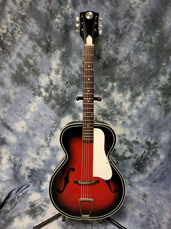 Vintage 1968 Truetone by Kay Archtop Redburst Guitar Pro