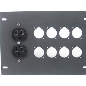 Elite Core Audio FBL-PLATE-8+AC Plate for FBL Floor Box with AC Duplex - No Connectors