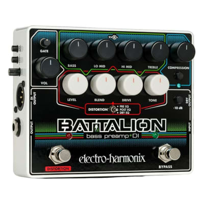 Electro Harmonix Battalion Bass Preamp and DI Effects Pedal with Four-Band Equalizer and MOFSET Distortion for sale