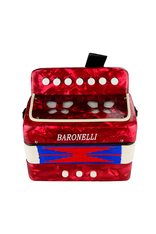 Baronelli AC0702RD Wooden Kids Mini Accordion Reverb