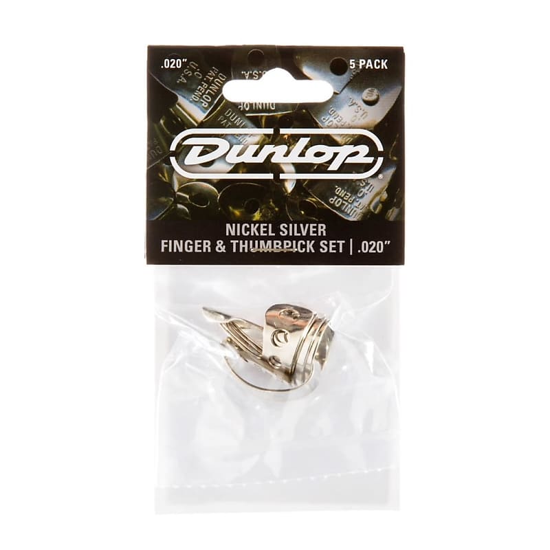 Dunlop Nickel Silver Finger & Thumbpicks, .020” Player's Pack image 1