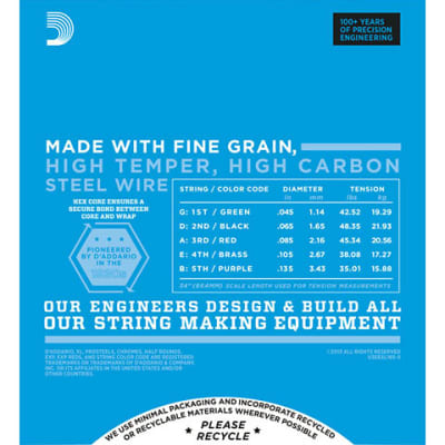 D'Addario EXL165-5 Nickel Wound .045-135 image 3