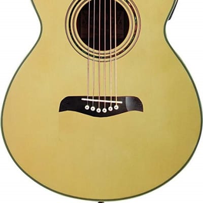 Oscar Schmidt OG10CENLH Left Handed Cutaway Concert Acoustic Electric Guitar. Natural image 1