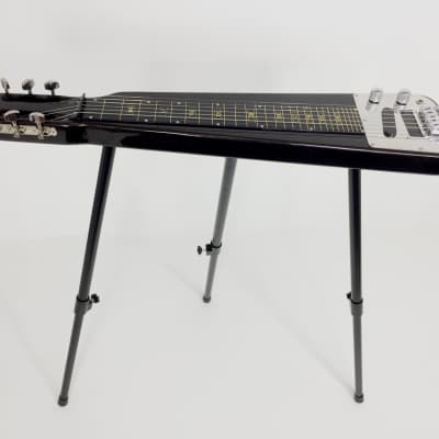 Haze HSLT1930MBK Lap steeL with stand, glass Tone Bar, tuner, extra string and picks image 1