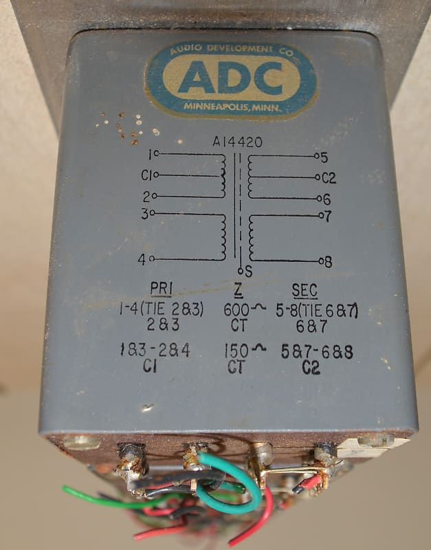 Pair of rare A14420 ADC Audio Transformers 600Ω / 150Ω Dual Reverb